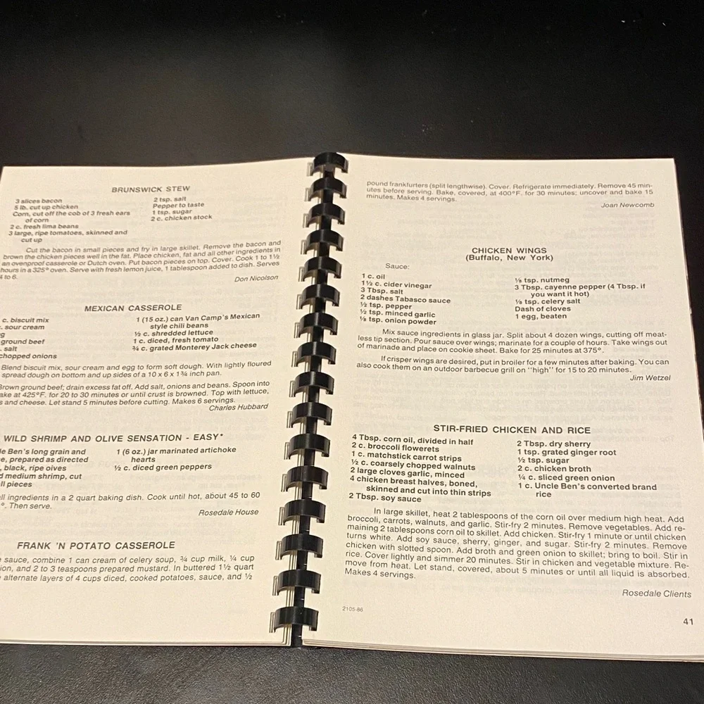Allegheny Eats 1987 community Recipe Book